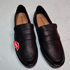 Women's Blondo Waterproof Black Leather Loafers 9.5